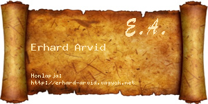 Erhard Arvid névjegykártya